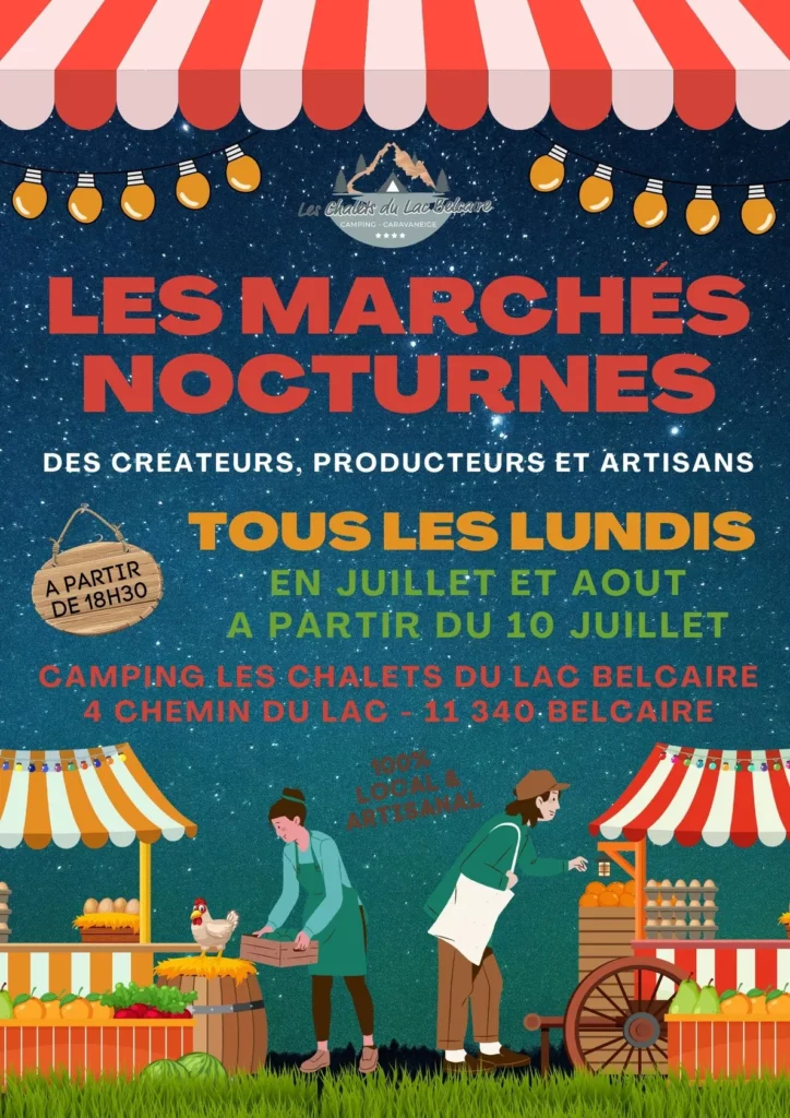 Affiches des marches nocturnes au chalets du lac belcaire