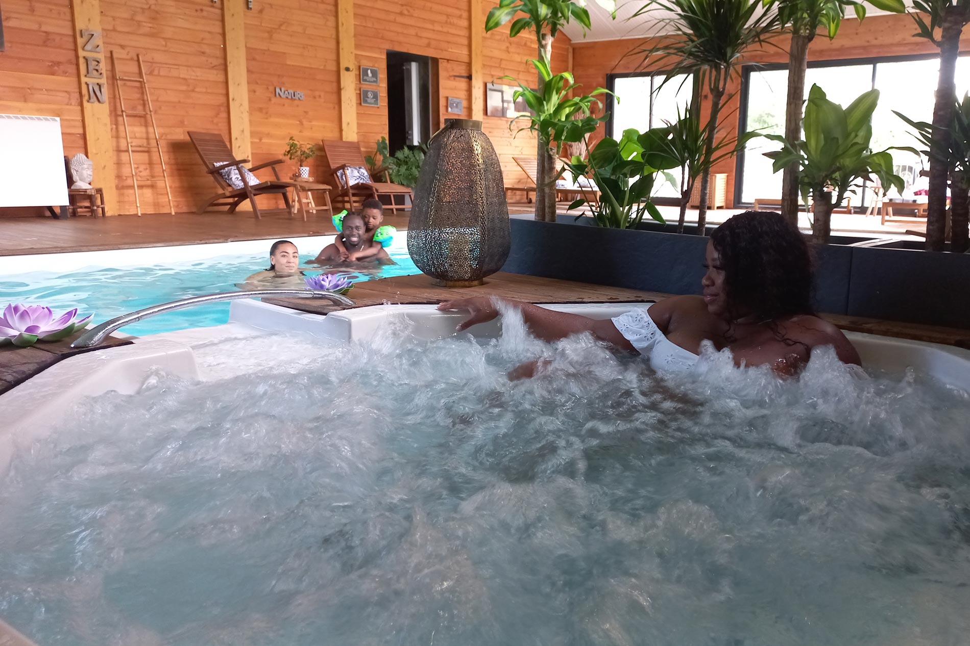 Indoor swimming pool at Belcaire Lake